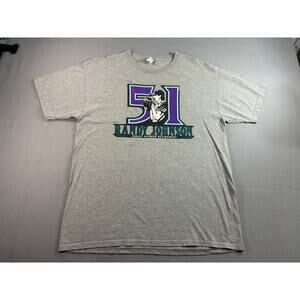 Randy Johnson 51 Shirt Mens Large Gray Diamondbacks Jersey Retirement Tee